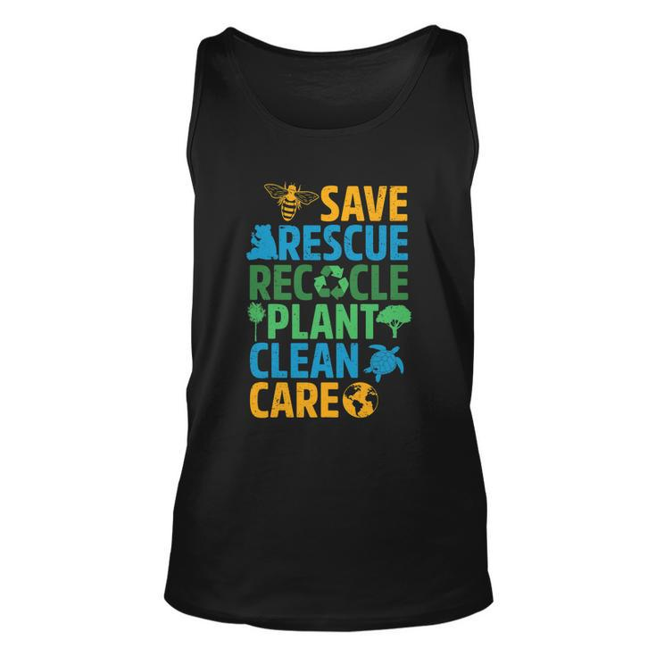 Save Bees Rescue Animals Recycle Plastict Earth Day Men Kid Tshirt Unisex Tank Top