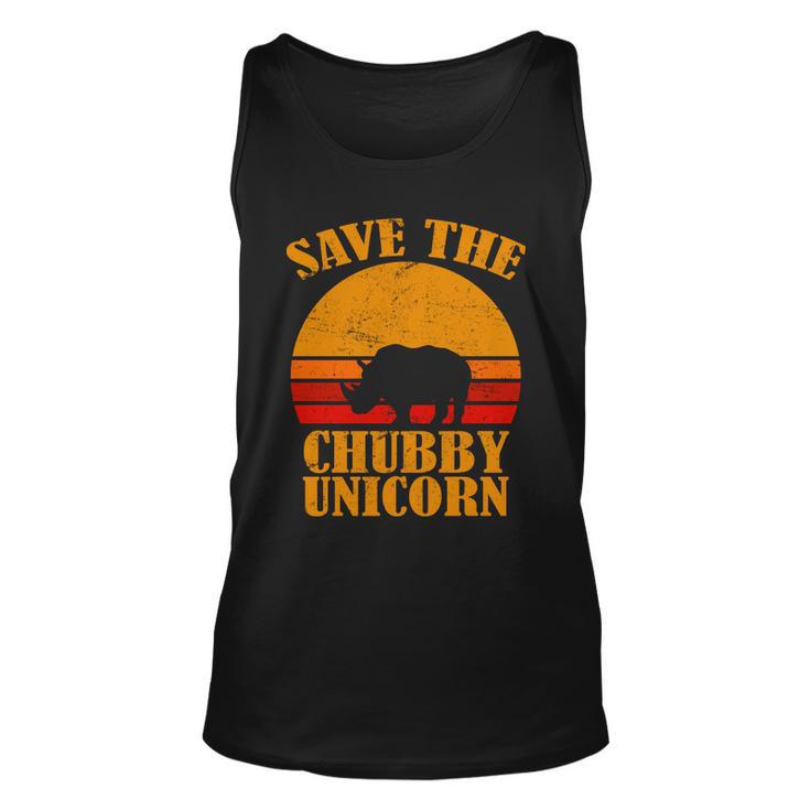 Save The Chubby Unicorn Distressed Sun Tshirt Unisex Tank Top