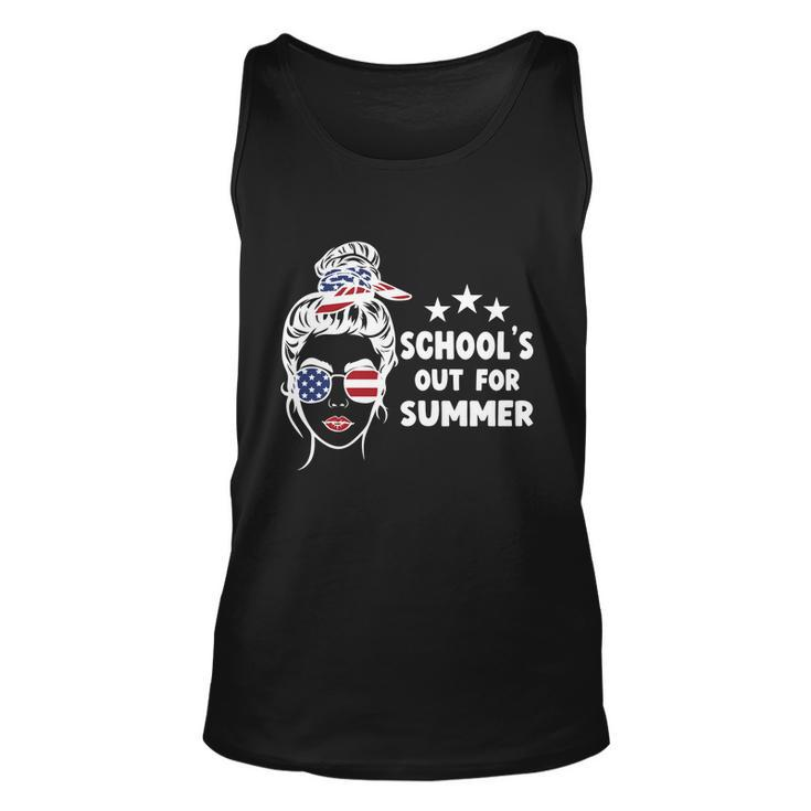 Schools Out For Summer Last Day Of School Messy Bun Us Gift Unisex Tank Top