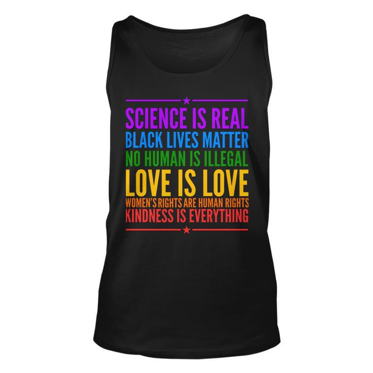 Science Is Real Black Lives Matter Love Is Love Unisex Tank Top