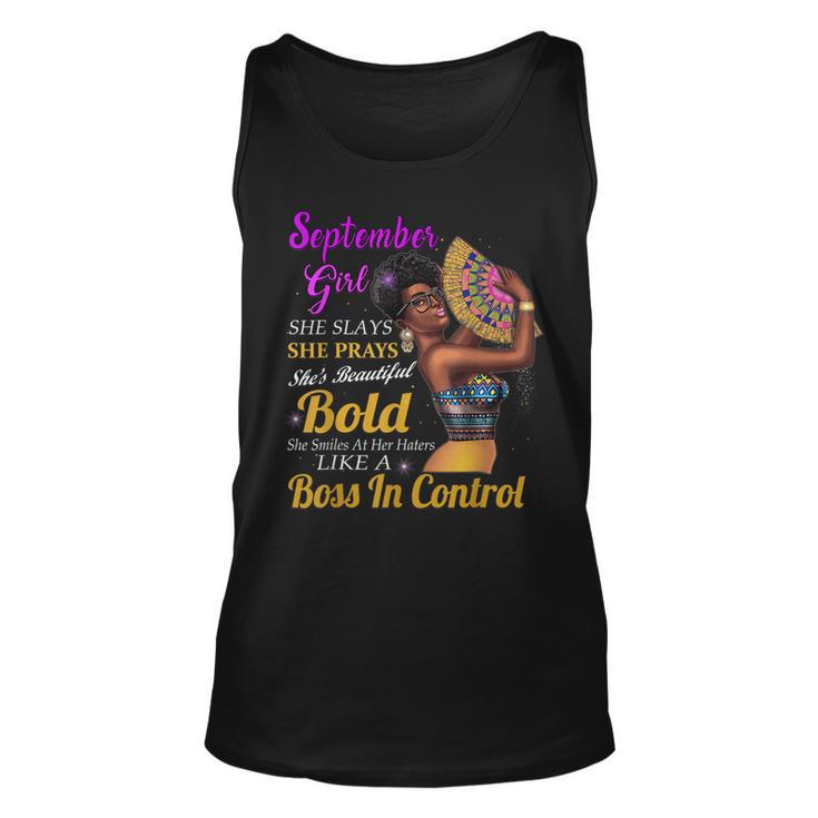 September Girl Virgo Birthday Gift Melanin Afro Queen Womens  Unisex Tank Top