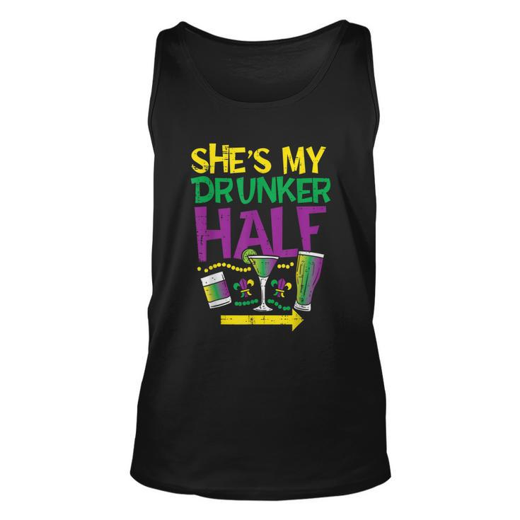 Shes My Drunker Half Matching Couple Boyfriend Mardi Gras Graphic Design Printed Casual Daily Basic Unisex Tank Top