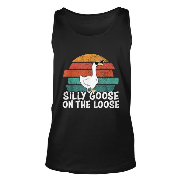 Silly Goose On The Loose Vintage Retro Sunset Tshirt Unisex Tank Top