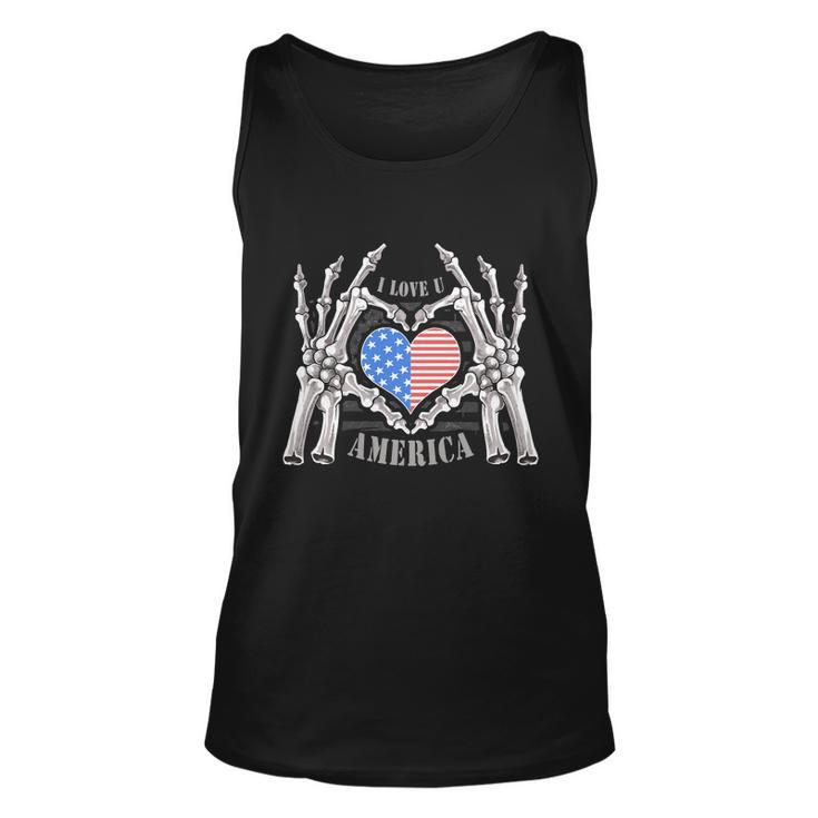 Skull Hands I Love You America Fourth Of July American Independence Day Graphic Unisex Tank Top