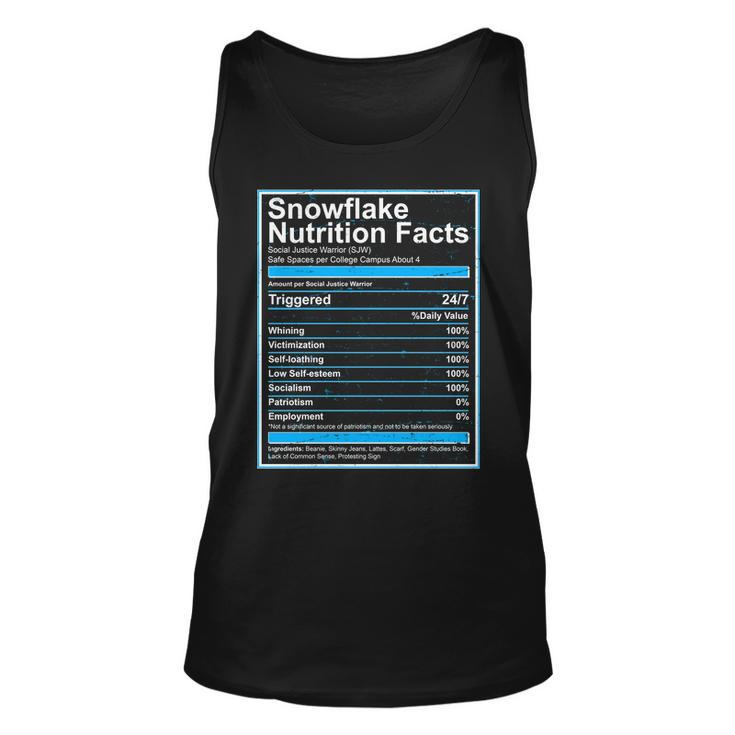 Snowflake Nutrition Facts Unisex Tank Top