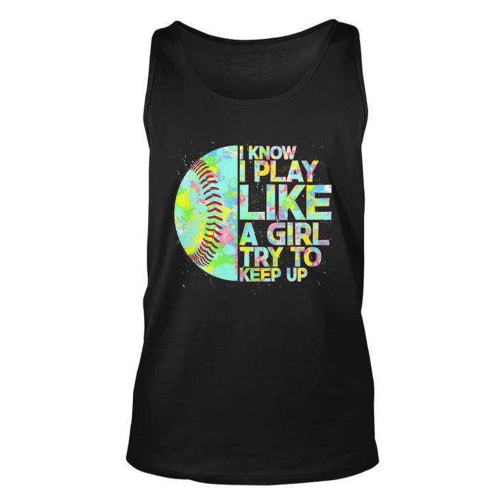 Softball Play Like A Girl Unisex Tank Top