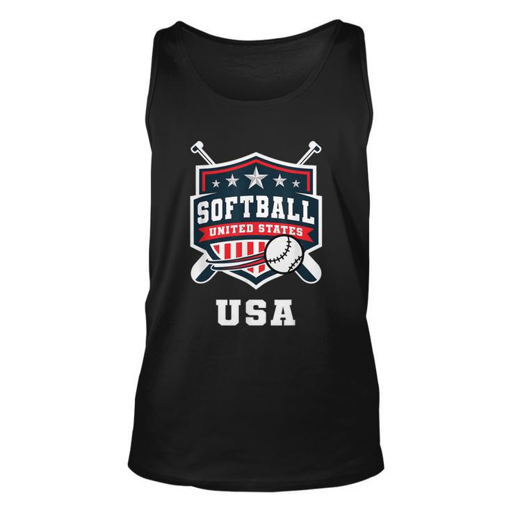 Softball Usa Support The Team Usa Flag Unisex Tank Top