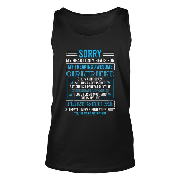 Sorry My Heart Only Beats For My Freaking Awesome Girlfriend Gift Unisex Tank Top