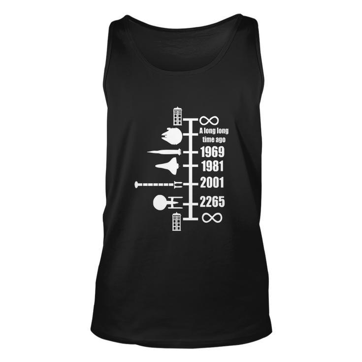 Spaceship Timeline Funny Sci Fi Star Retro Wars Trek Joke Cool Tshirt Unisex Tank Top