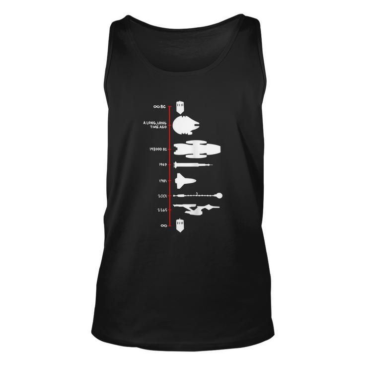 Spaceship Timeline Science Fiction Rocket Unisex Tank Top