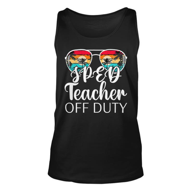 Special Education Sped Teacher Off Duty Sunglasses Beach Unisex Tank Top
