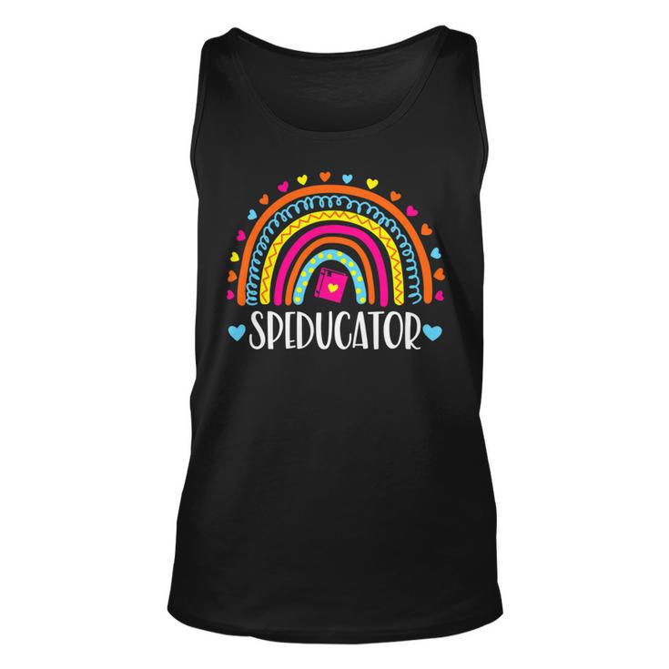 Speducator Rainbow Heart Special Education Teacher Sped Ed Unisex Tank Top