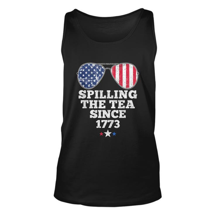 Spilling The Tea Since 1773 Funny 4Th Of July American Flag Unisex Tank Top
