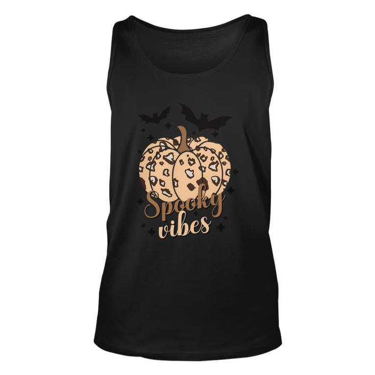 Spooky Vibes Pumpkin Halloween Quote Unisex Tank Top