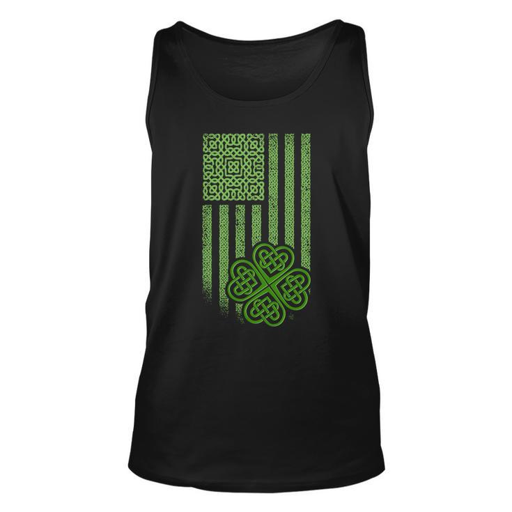 St Patricks Day Celtic Shamrock Us American Flag Unisex Tank Top