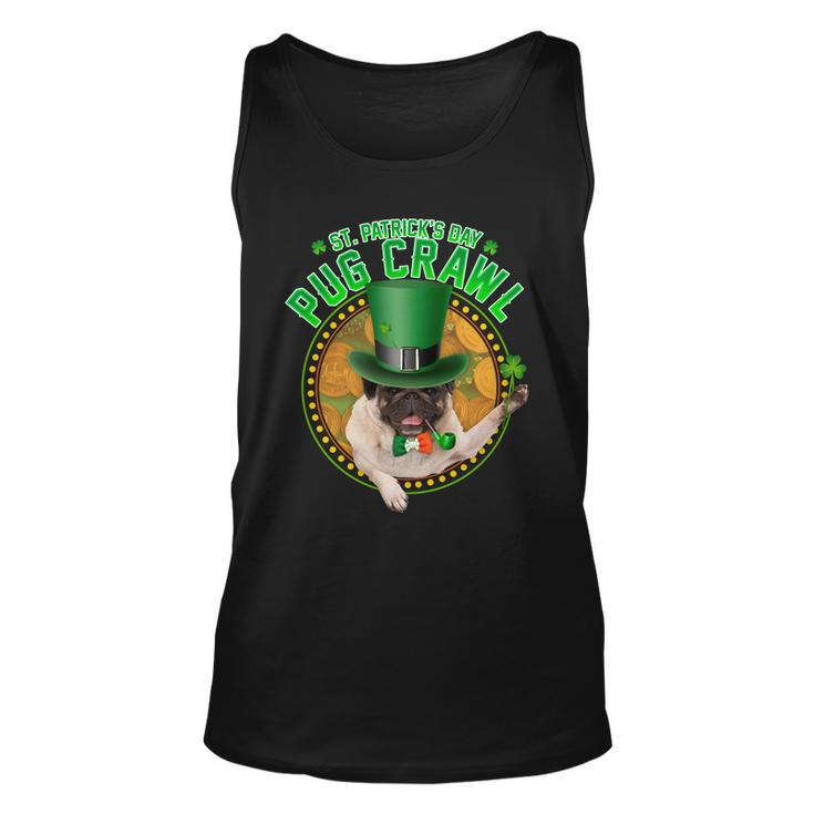 St Patricks Day Pug Crawl Funny Irish Pug Tshirt Unisex Tank Top