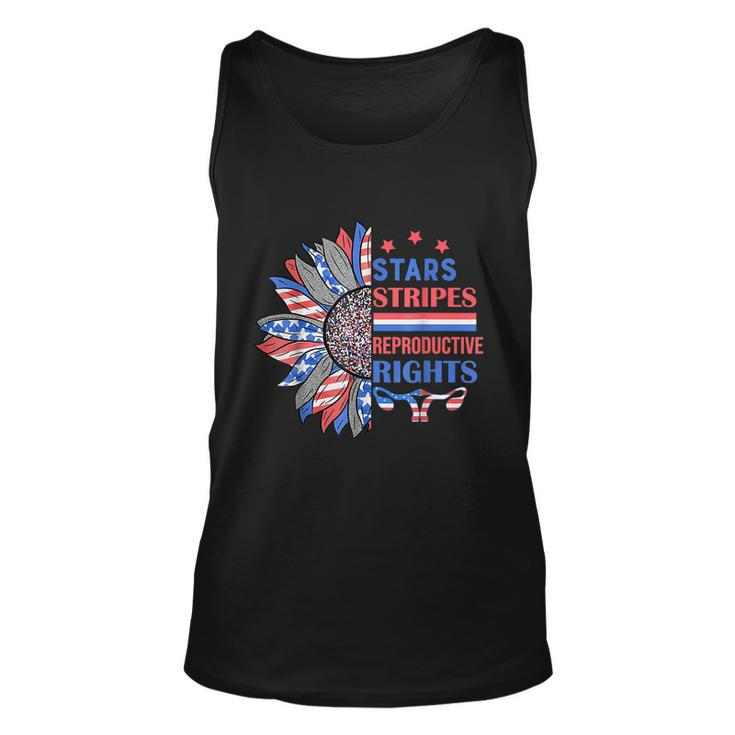 Star Stripes Reproductive Rights America Sunflower Pro Choice Pro Roe Unisex Tank Top