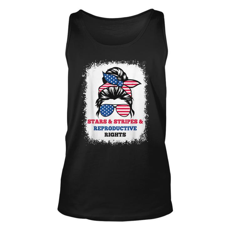 Stars Stripes Reproductive Rights Messy Bun 4Th Of July  V3 Unisex Tank Top