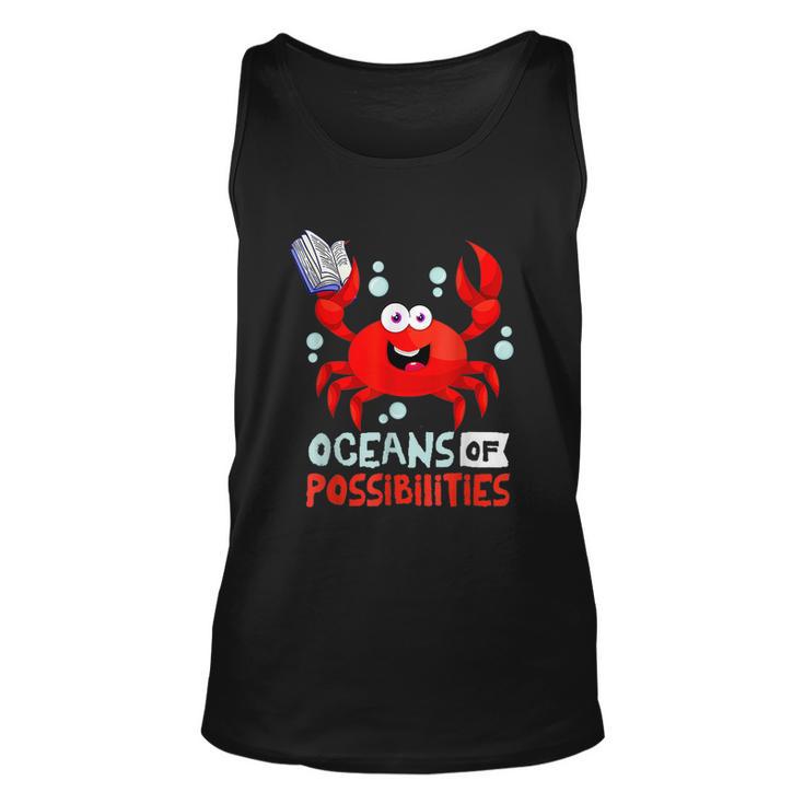 Summer Reading 2022 An Ocean Of Possibilities Cute Prize Crab Unisex Tank Top