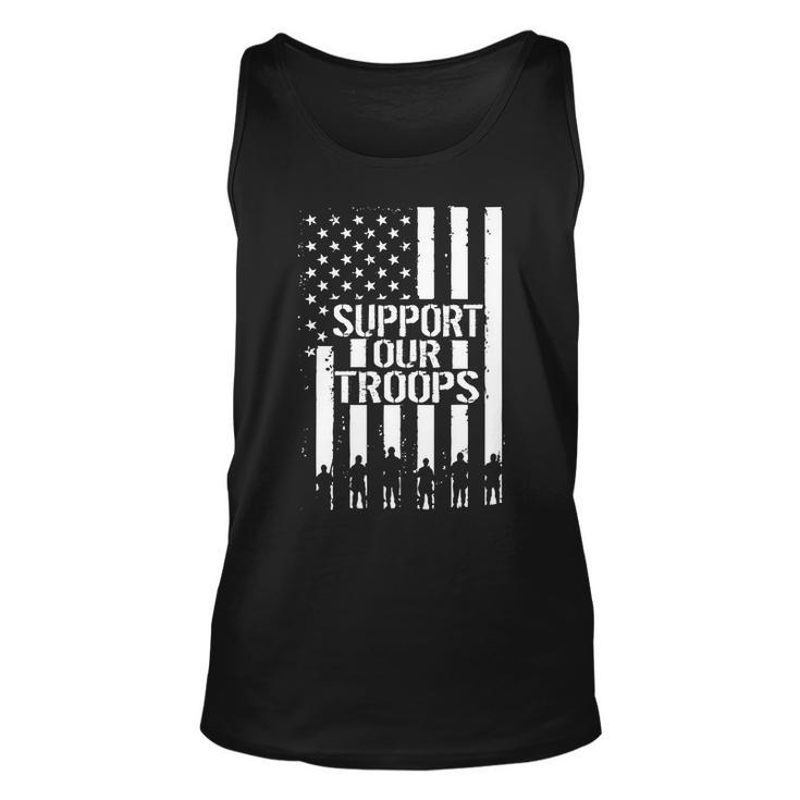 Support Our Troops Distressed American Flag Unisex Tank Top