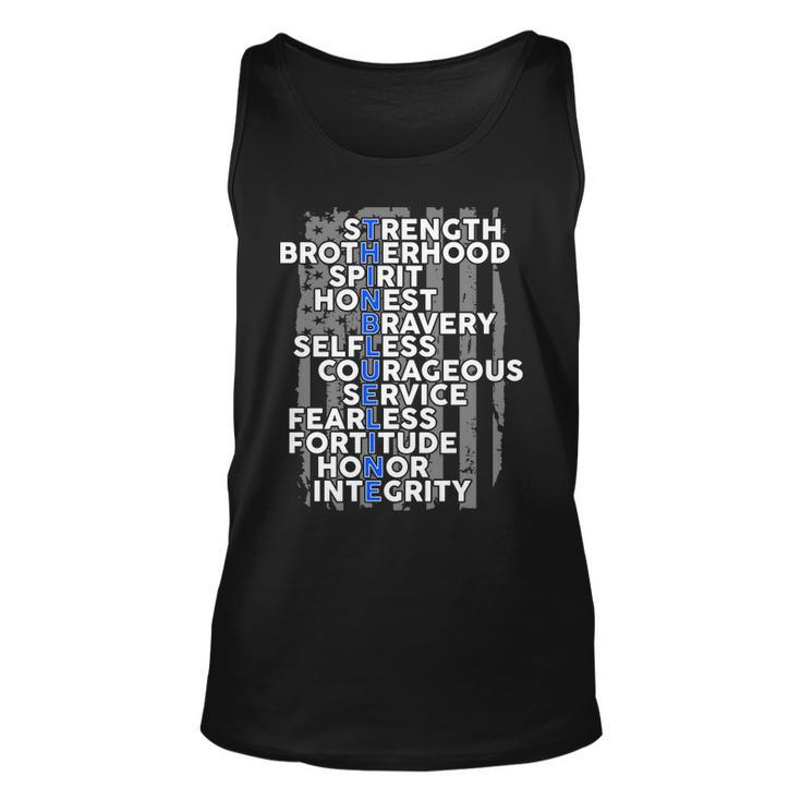 Support The Thin Blue Line Us Flag Unisex Tank Top