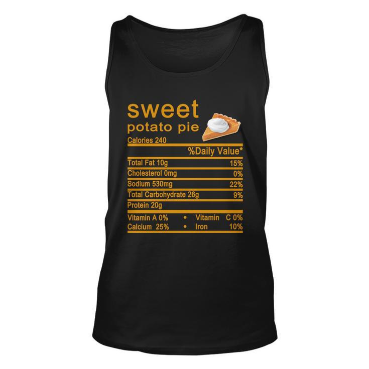 Sweet Potato Pie Nutrition Facts Label Unisex Tank Top