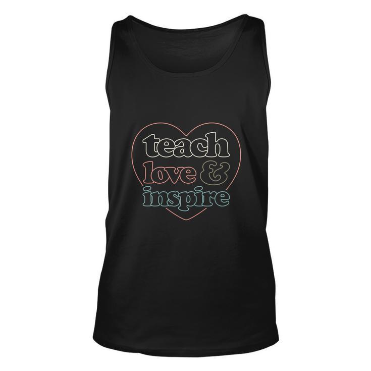 Teach Love Inspire Back To School Funny Teacher Unisex Tank Top