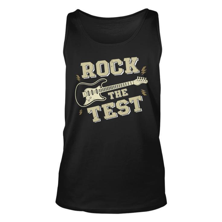 Test Day Teacher Rock The Test Guitar Teacher Testing Day Unisex Tank Top