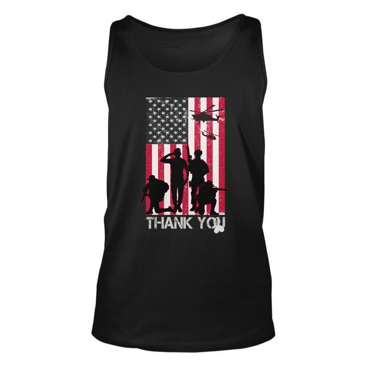Thank You Memorial Day Soldiers Usa Flag Unisex Tank Top