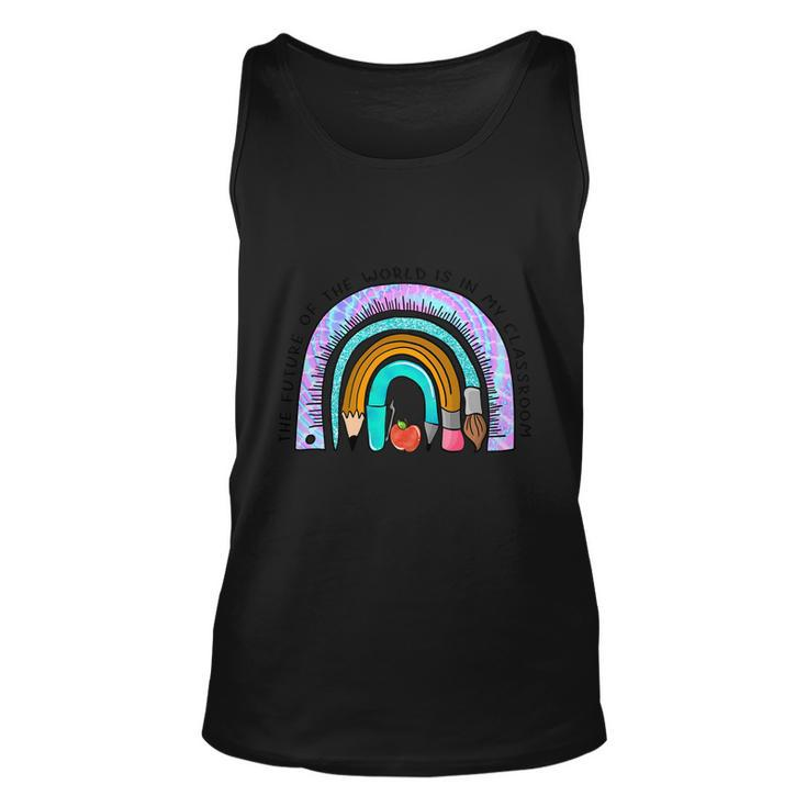 The Future Of The World Is In My Classroom Rainbow Graphic Plus Size Shirt Unisex Tank Top