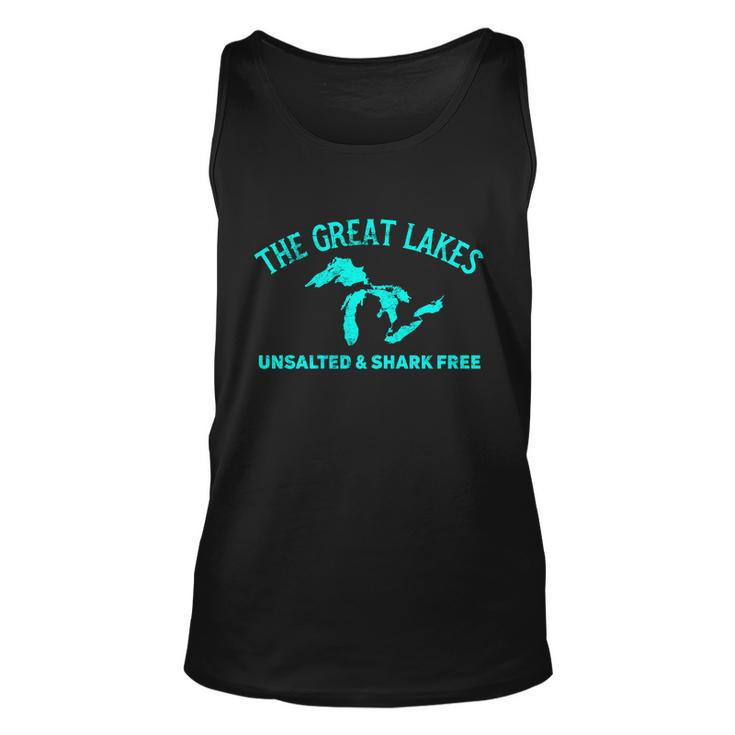The Great Lakes Unsalted & Shark Gift Funny Free Michigan Gift Vintage Gift Tshirt Unisex Tank Top