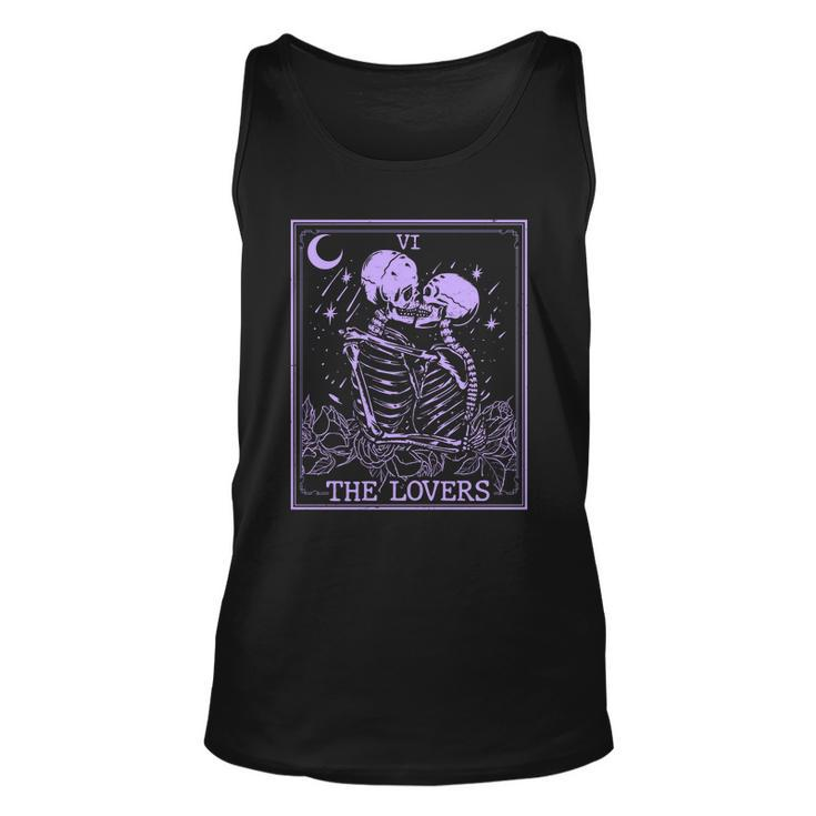 The Lovers Skeleton Tarot Card Vi Vintage Halloween Unisex Tank Top