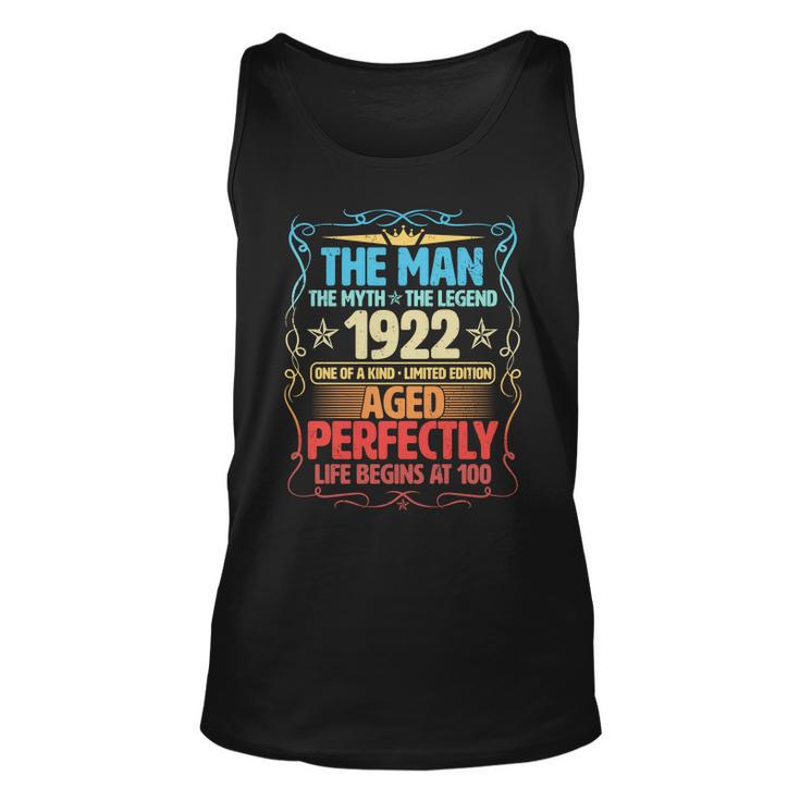 The Man Myth Legend 1922 Aged Perfectly 100Th Birthday Unisex Tank Top