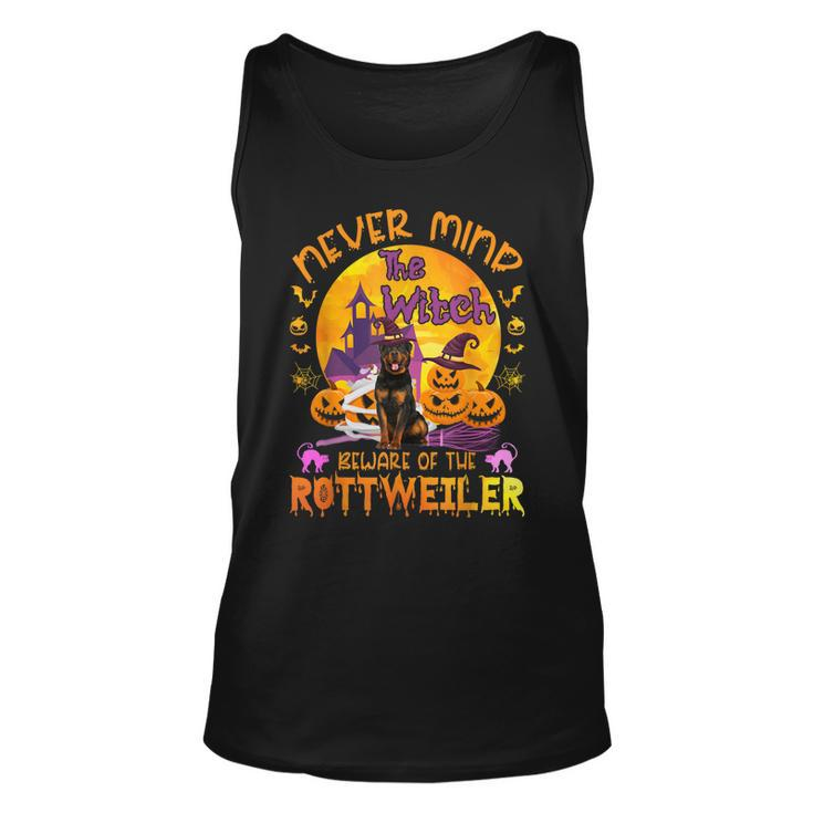 The Witch Beware Of The Rottweiler Halloween  Unisex Tank Top