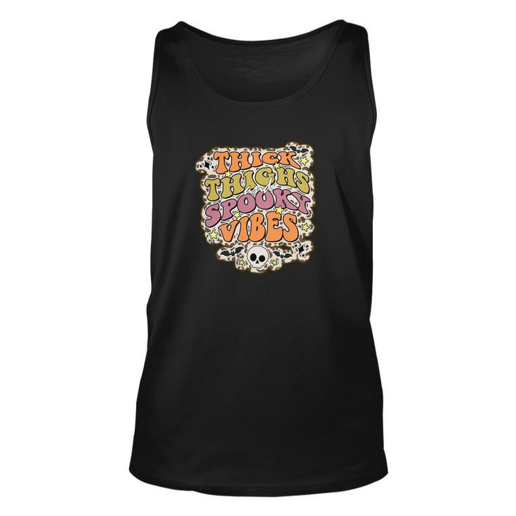 Thick Thights And Spooky Vibes Happy Funny Halloween Unisex Tank Top
