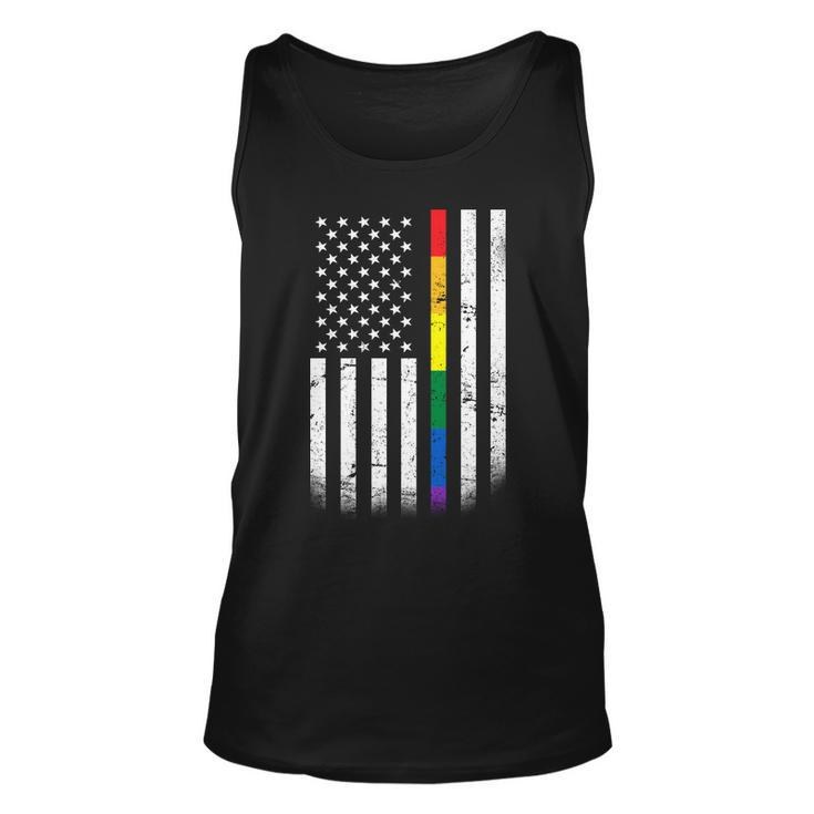 Thin Rainbow Line Lgbt Gay Pride Flag Tshirt Unisex Tank Top
