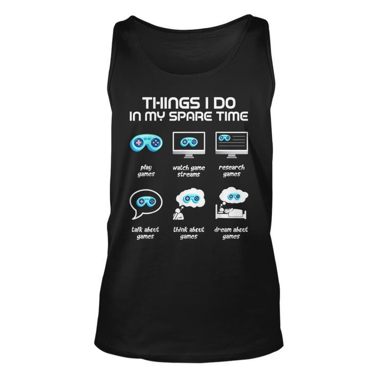 Things I Do In My Spare Time Funny Gamer Gaming  Men Women Tank Top Graphic Print Unisex