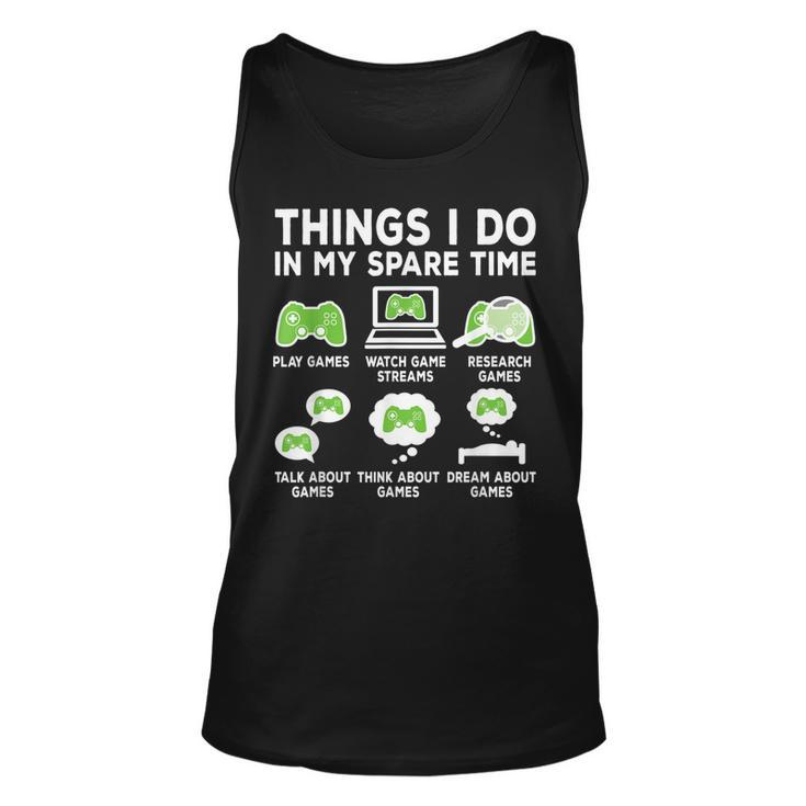 Things I Do In My Spare Time Video Game Funny Gamer Gaming  Men Women Tank Top Graphic Print Unisex