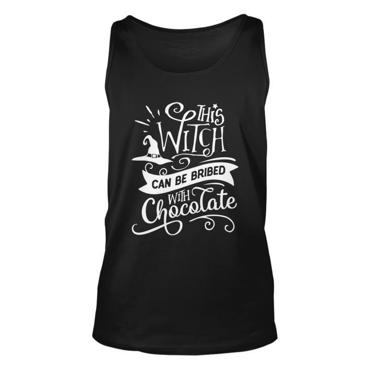 This Witch Can Be Bribed With Chococate Halloween Quote Unisex Tank Top
