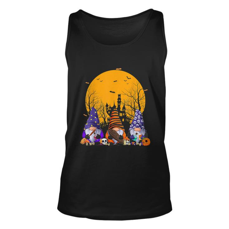 Three Gnomes Happy Halloween Fall Candy Corn Pumpkin Graphic Design Printed Casual Daily Basic Unisex Tank Top