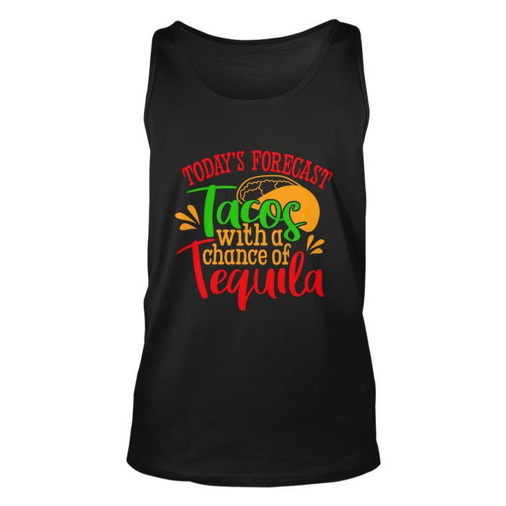 Todays Forecast Tacos With A Chance Of Tequila Funny Taco Unisex Tank Top