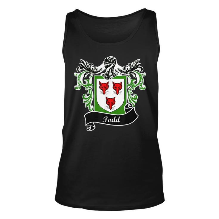 Todd Coat Of Arms Surname Last Name Family Crest Men Women Tank Top Graphic Print Unisex