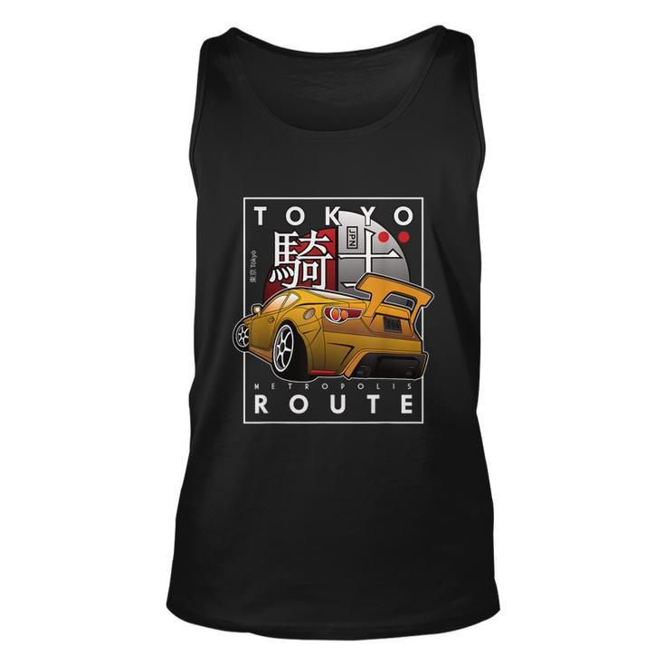 Tokyo Route Drag Racing Japanese Import Car Funny Car Guy Unisex Tank Top