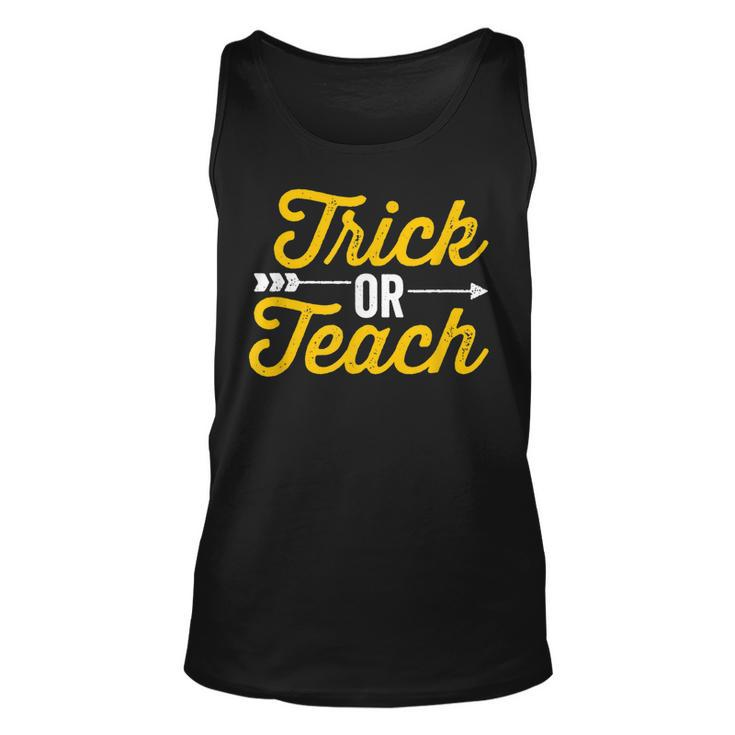 Trick Or Teach Teacher Halloween Vintage Arrow Design Dark  Unisex Tank Top