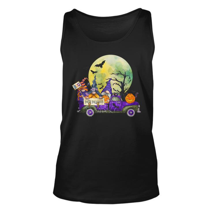 Truck With Cute Gnomes And Pumpkins In Halloween  Unisex Tank Top