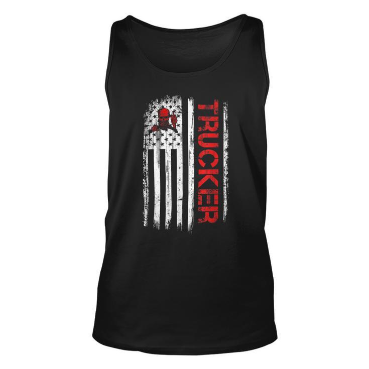 Trucker Trucker American Flag Truck Driver Shirt Truck Driver Unisex Tank Top