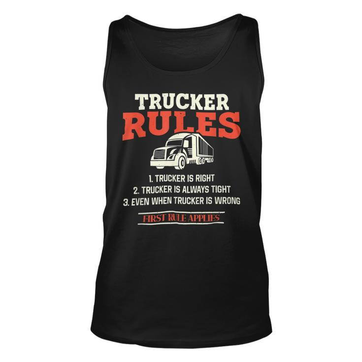 Trucker Trucker Rules Trucker Unisex Tank Top