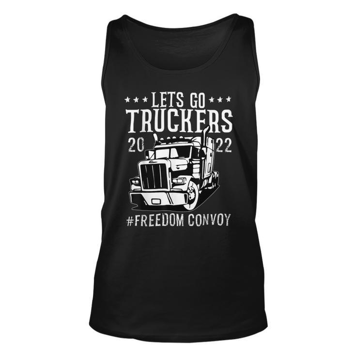 Trucker Trucker Support Lets Go Truckers Freedom Convoy  Unisex Tank Top