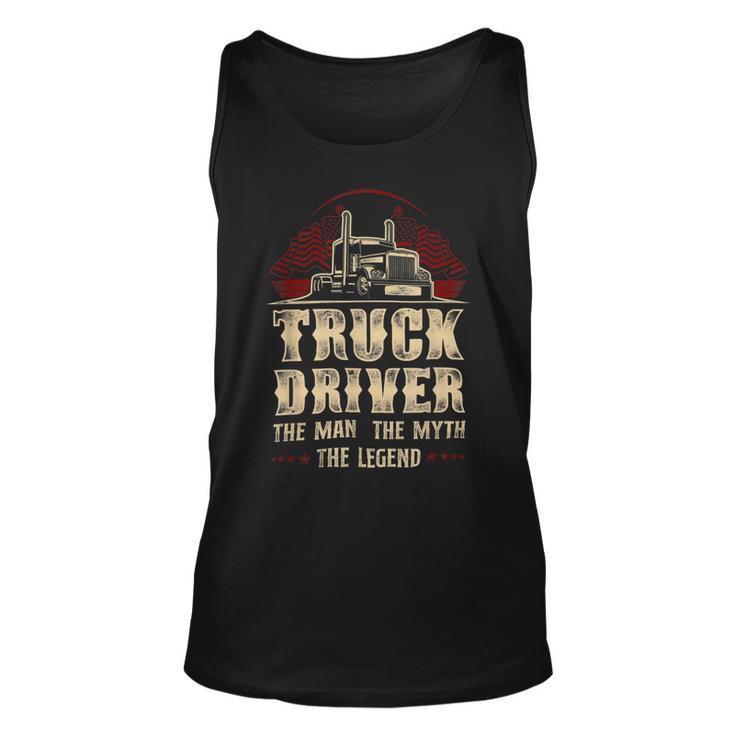 Trucker Trucker Truck Driver Vintage Truck Driver The Man The Myth Unisex Tank Top