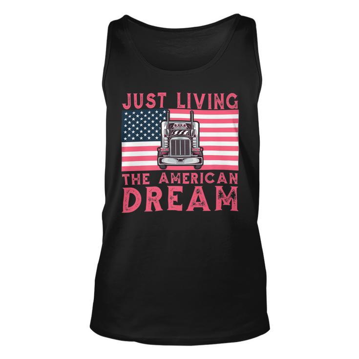 Trucker Woman Trucker Usa Flag For Girl Truck Driver American Truck Unisex Tank Top